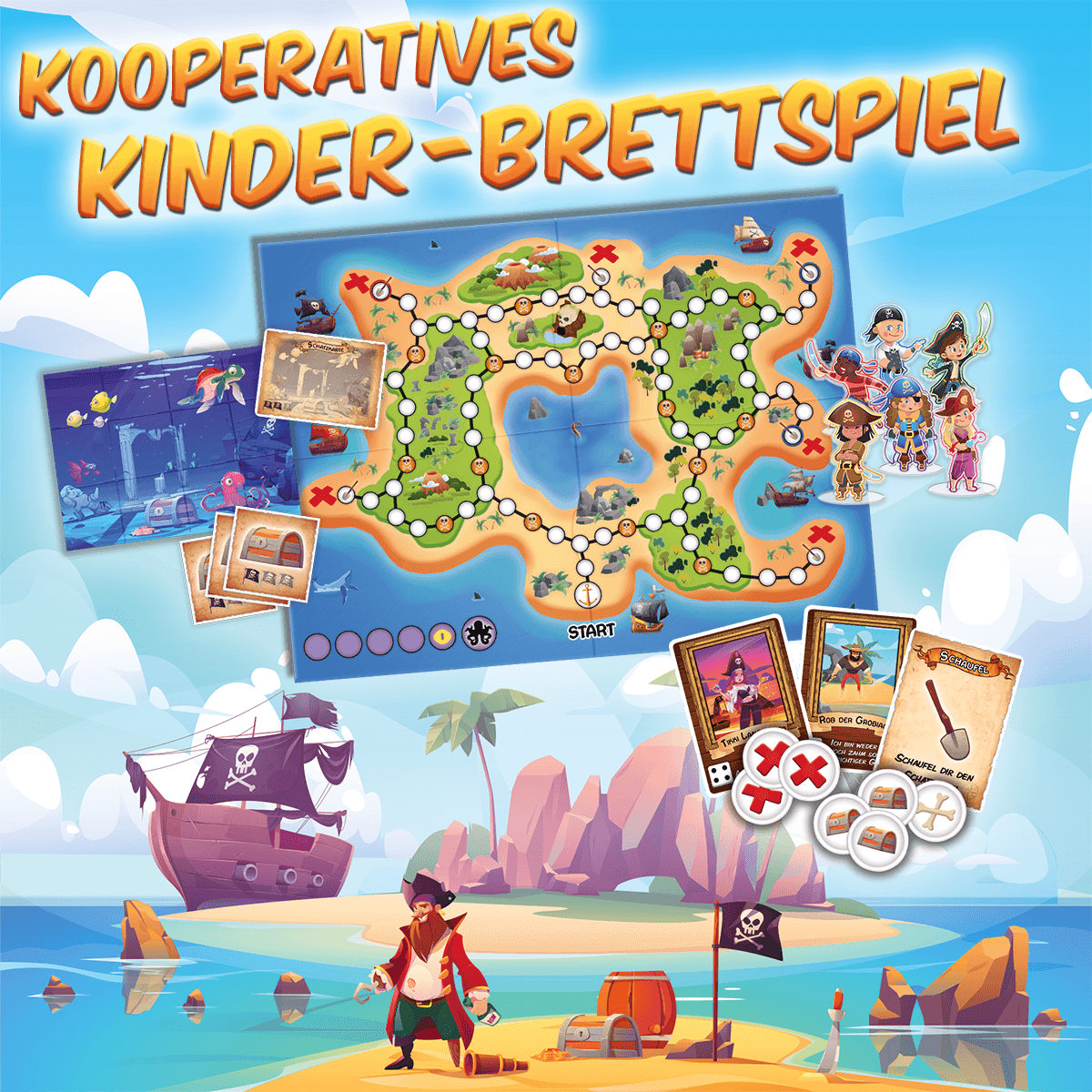 Spielmaterial und Abenteuerwelt von Piraten Insel