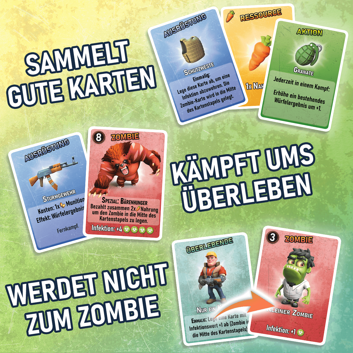 Karten und Spielmechaniken von Zombie Survival